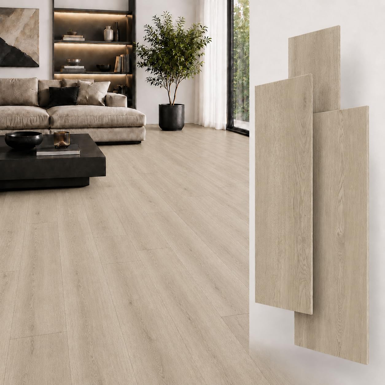 SPC - Pavimento in vinile Klick, 5 mm, 10 assi da 2,25 m², 122 x 18,4 cm, impermeabile, con base IxPE da 1 mm integrato (Izmir, Box 2,25 m²)