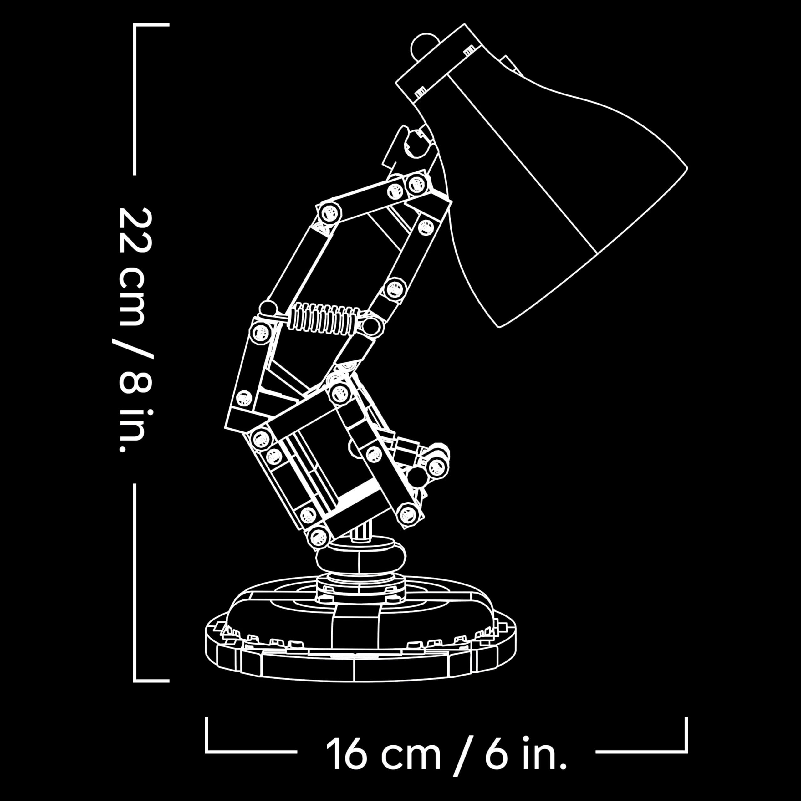 LEGO Ideas | Disney Pixar Luxo Jr. - Set con Lampada da Costruire per Adulti - Gadget Cinematografico con Riferimenti ai Film - Decorazione per la Casa da Scrivania - Idea Regalo da Collezione - 21357