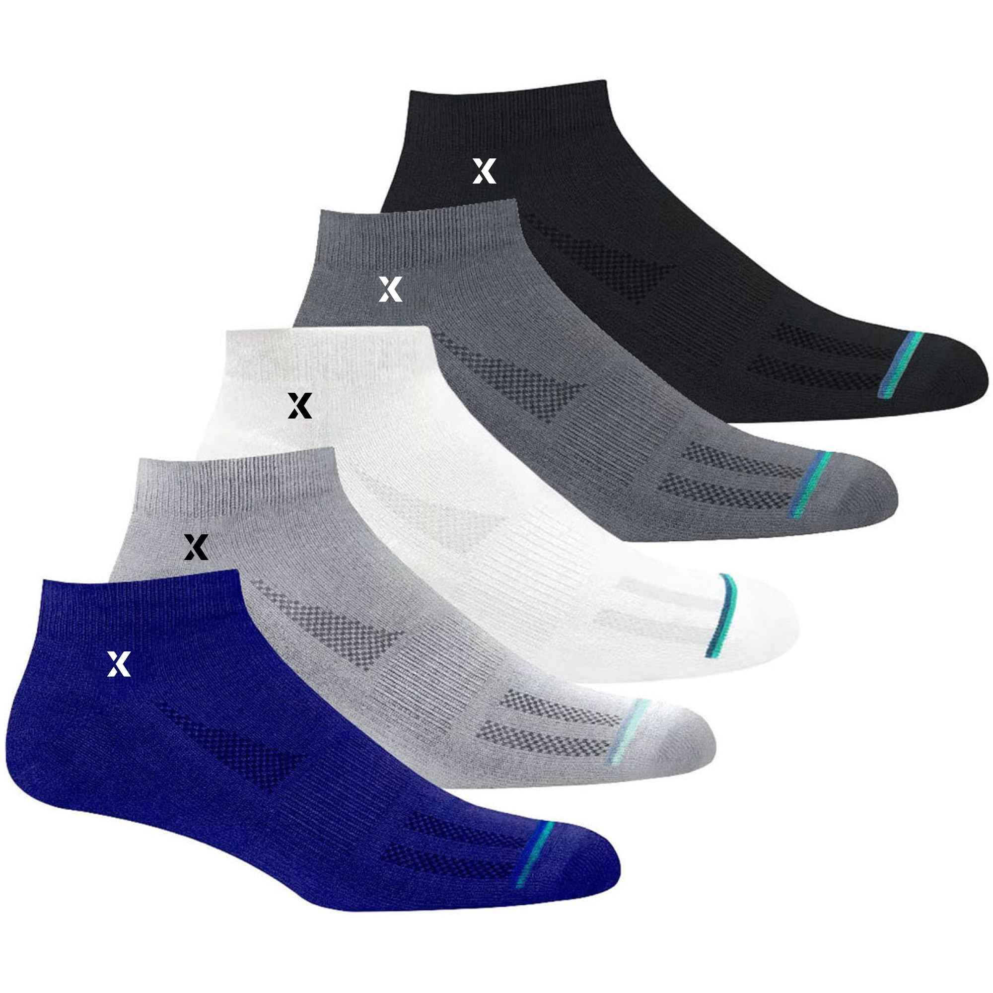 unaar 5 Pairs Solid Cotton Ankle-Length Socks for Men & Women – Soft, Breathable, Durable, Multicolor, Free Size, Perfect MOX PK5-picture-31