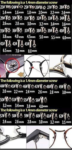 Miniatura 4 de Kit de reparación de lentes de sol con tornillos, pinzas, destornillador, micro tornillos pequeños, tuercas, surtido de tornillos de acero