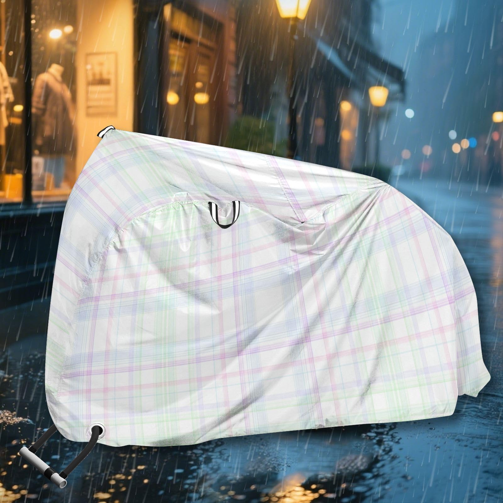 Housse de vélo électrique imperméable à motif écossais classique pour rangement de vélos