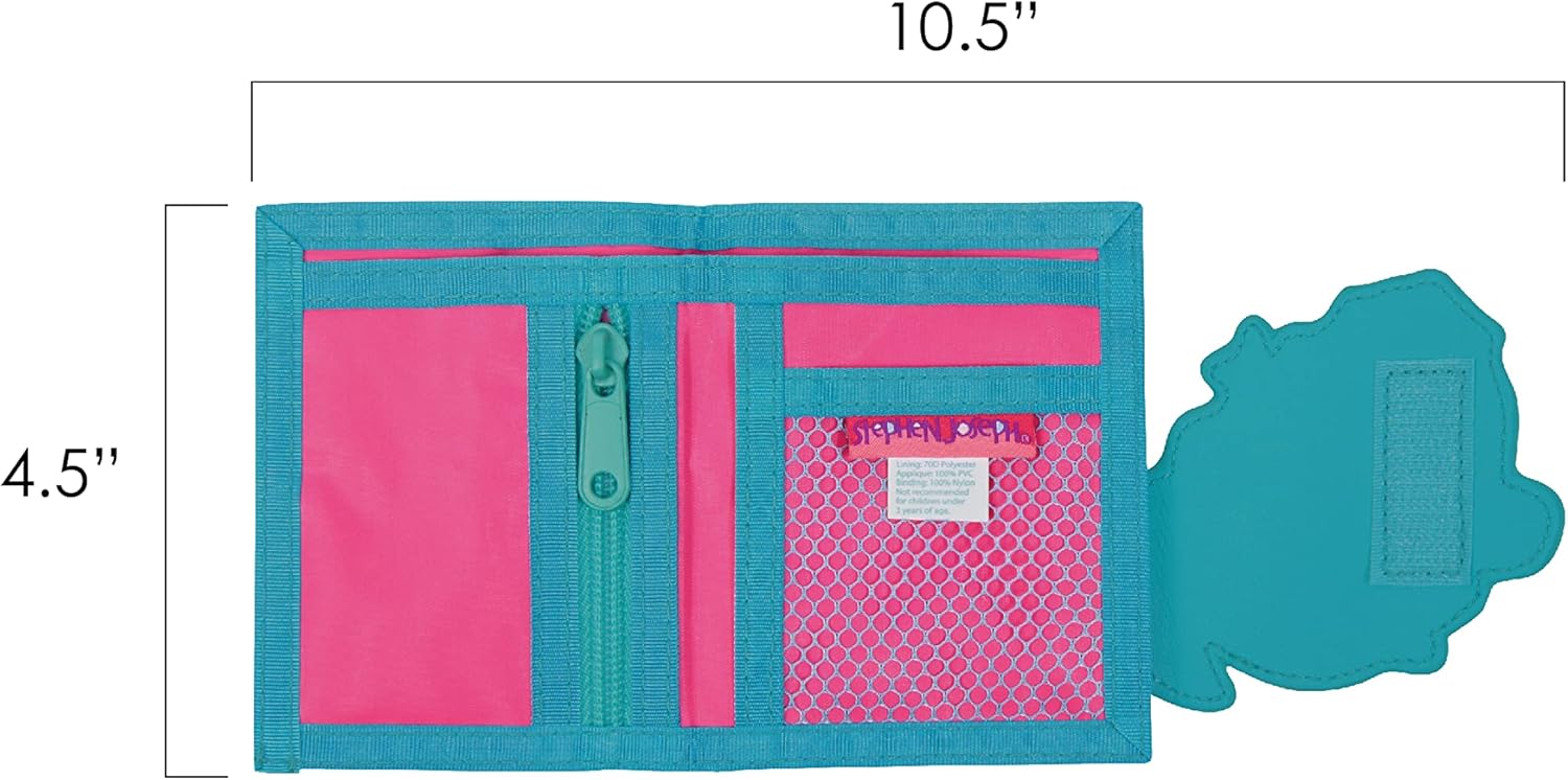 Stephen Joseph, Kids Unisex Wallet, Toddler Wallet for Boys and Girls with Applique Designs, Screen Printed Wallet with Zippered Coin Pocket, Ballet - Image 6