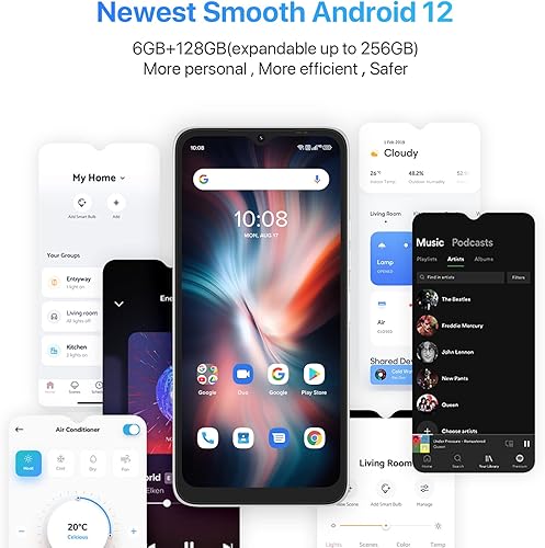Miniatura 6 de UMIDIGI C1 MAX - Teléfono celular desbloqueado, Android 12 50MP+8MP cámara 6GB RAM+128GB ROM 256GB extensible T-Mobile Smartphone 5150mAh batería