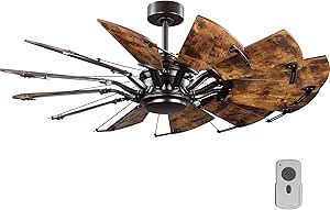 Progress Lighting P250000-129 Springer Collection DC Motor Windmill Farmhouse, 60-Inch, 12-Blade Ceiling Fan, Architectural Bronze