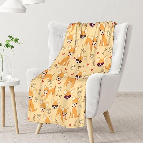 Miniatura 2 de Chihuahua - Manta de regalo  Manta de 40 x 50 pulgadas para niños y adultos  Manta suave y mullida naranja claro para sofá, sofá