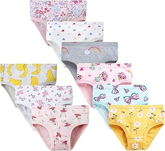Girls' Knickers 9 Pack Girls Underwear Comfortable Briefs Girls Cotton (2-9 Years)