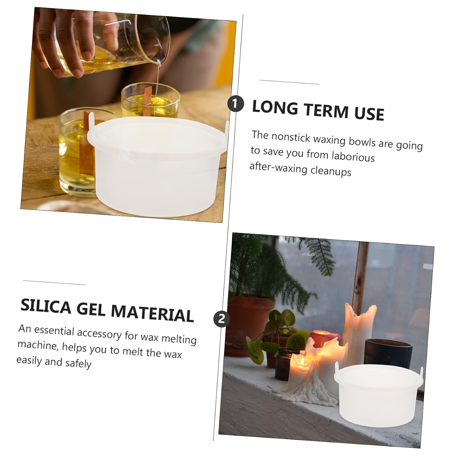 NOLITOY 1pc Silicone Wax Container for Hair Removal - Bowl for Home Salon Use Essential Wax Melting Accessory for Face Masks and Depilatory Treatments