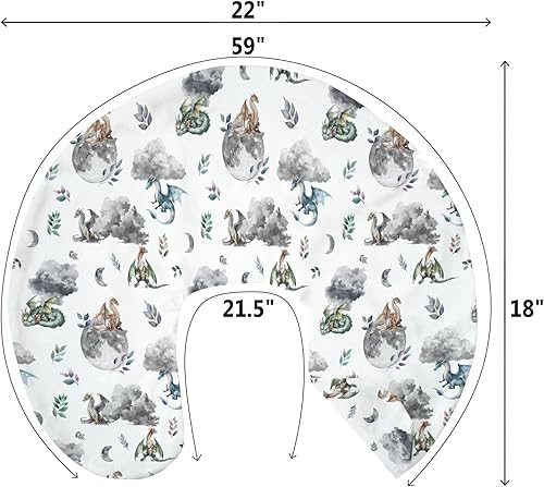 Miniatura 9 de Fundas de almohada de lactancia de dragones de acuarela para niños y niñas, diseño de alas de dragón de cuento de hadas, fundas de lactancia para
