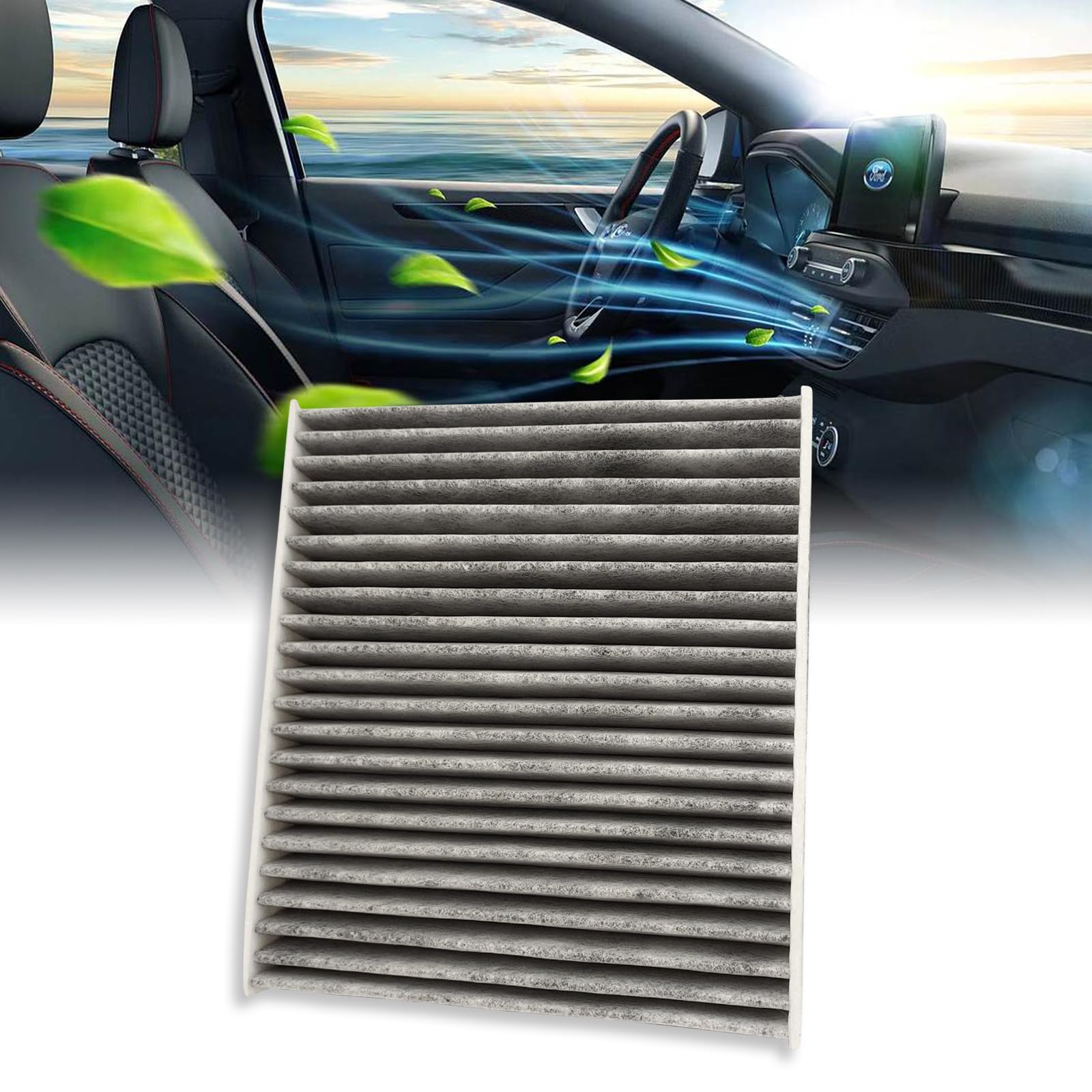 CP157 (CF12157) Carbon Replacement for Cabin Air Filter includes Activated Carbon, Fresh Breeze Cabin Air Filter Replacement for Car Passenger Compartment w/Arm and Hammer Baking Soda