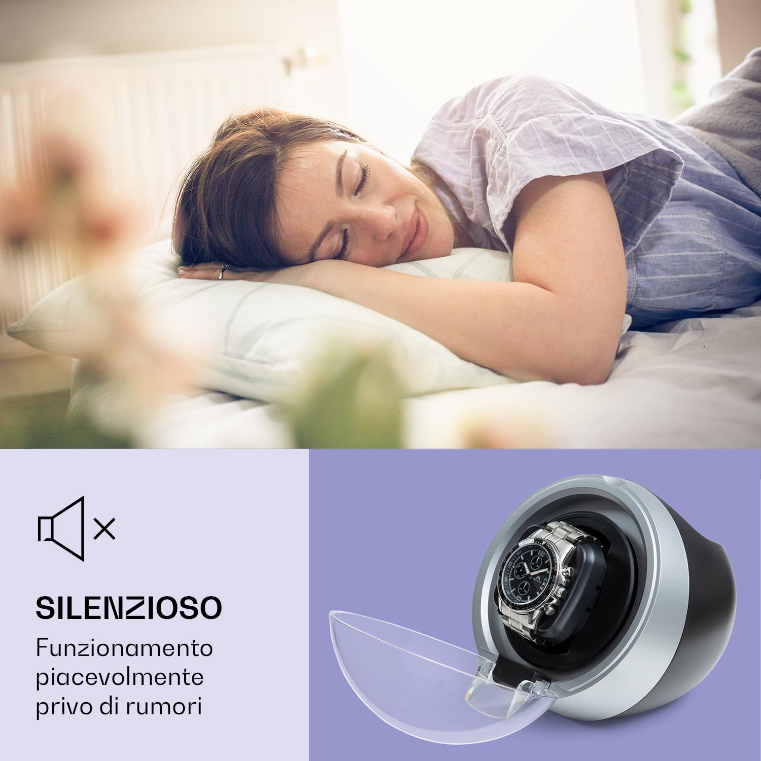 KLARSTEIN St. Gallen ll - Caricatore Per Orologi, Rotazione In Senso Orario/Antiorario/Bidirezionale, 4 Programmi: 650/900/1200/1500 TPD, Illuminazione LED Attivabile, Pannello Touch