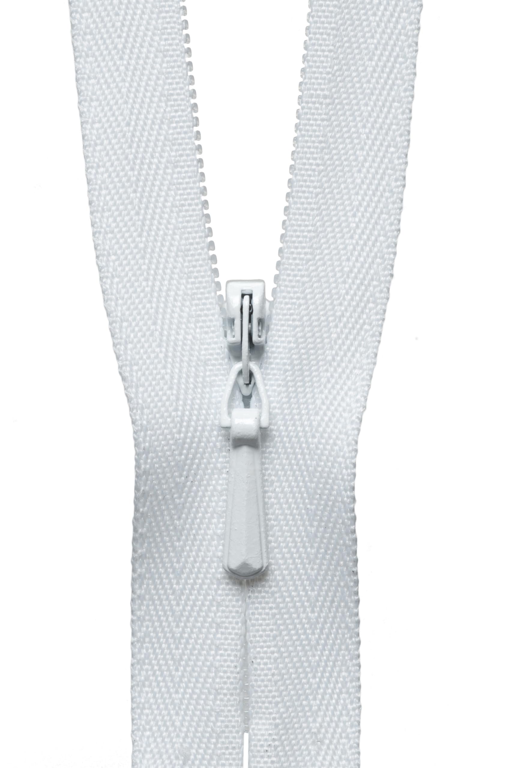 YKK Concealed Zip, No. 501 White, 41 cm Length