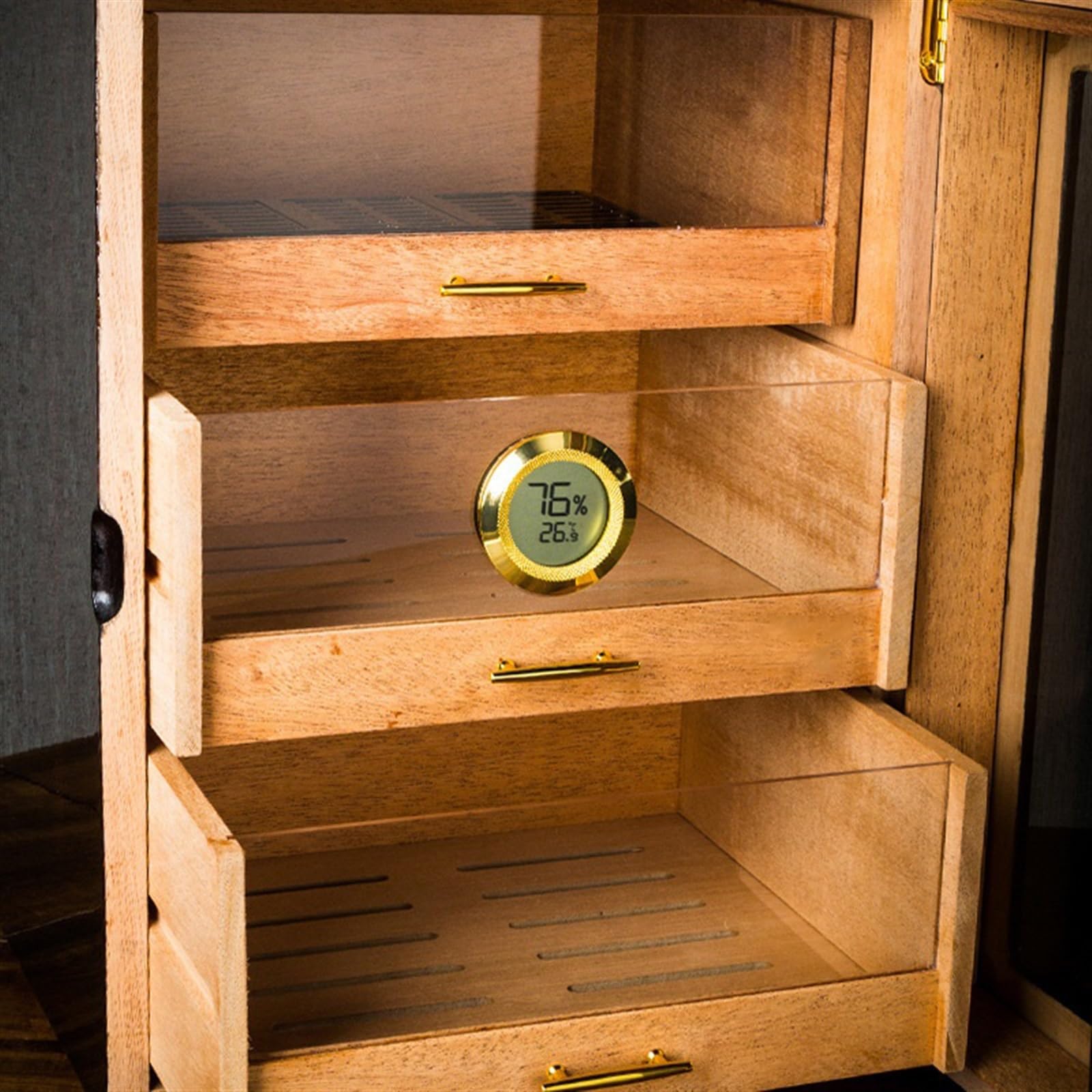 Humidor cygara Humidor trójwarstwowy przezroczysty humidor okienny wyświetlacz cygar humidor pudełko do przechowywania cygar