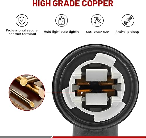 Miniatura 7 de RED WOLF Enchufe de luz de señal de giro trasero para Dodge Ram 1500 2500 3500 2009-2020 3 terminal lámpara trasera bombilla de luz trasera enchufe