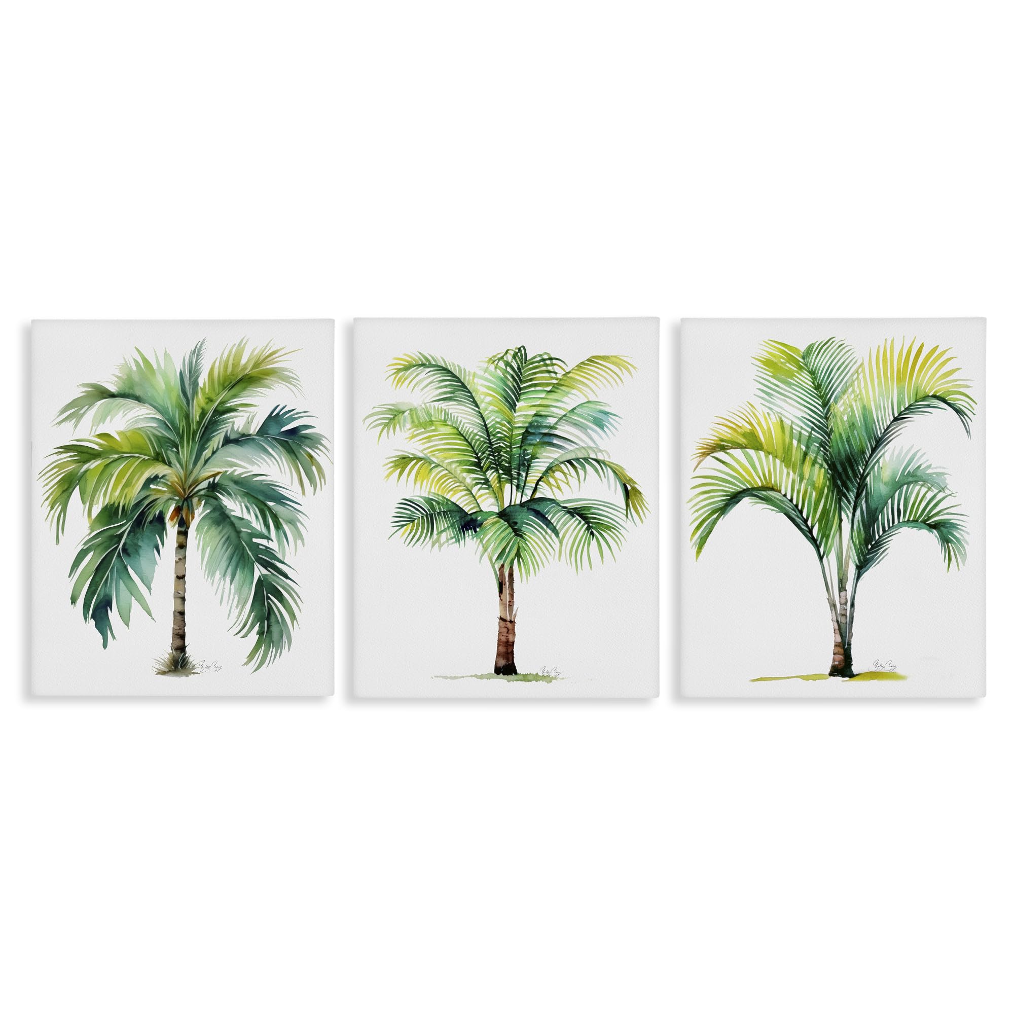 Stupell Industries Unframed 'Exotic Lagoon Palms', 3Pc Canvas Art Set, 24 X 30 Inches, Easy To Hang And Sturdy, Made In Usa, By Shelly Craig