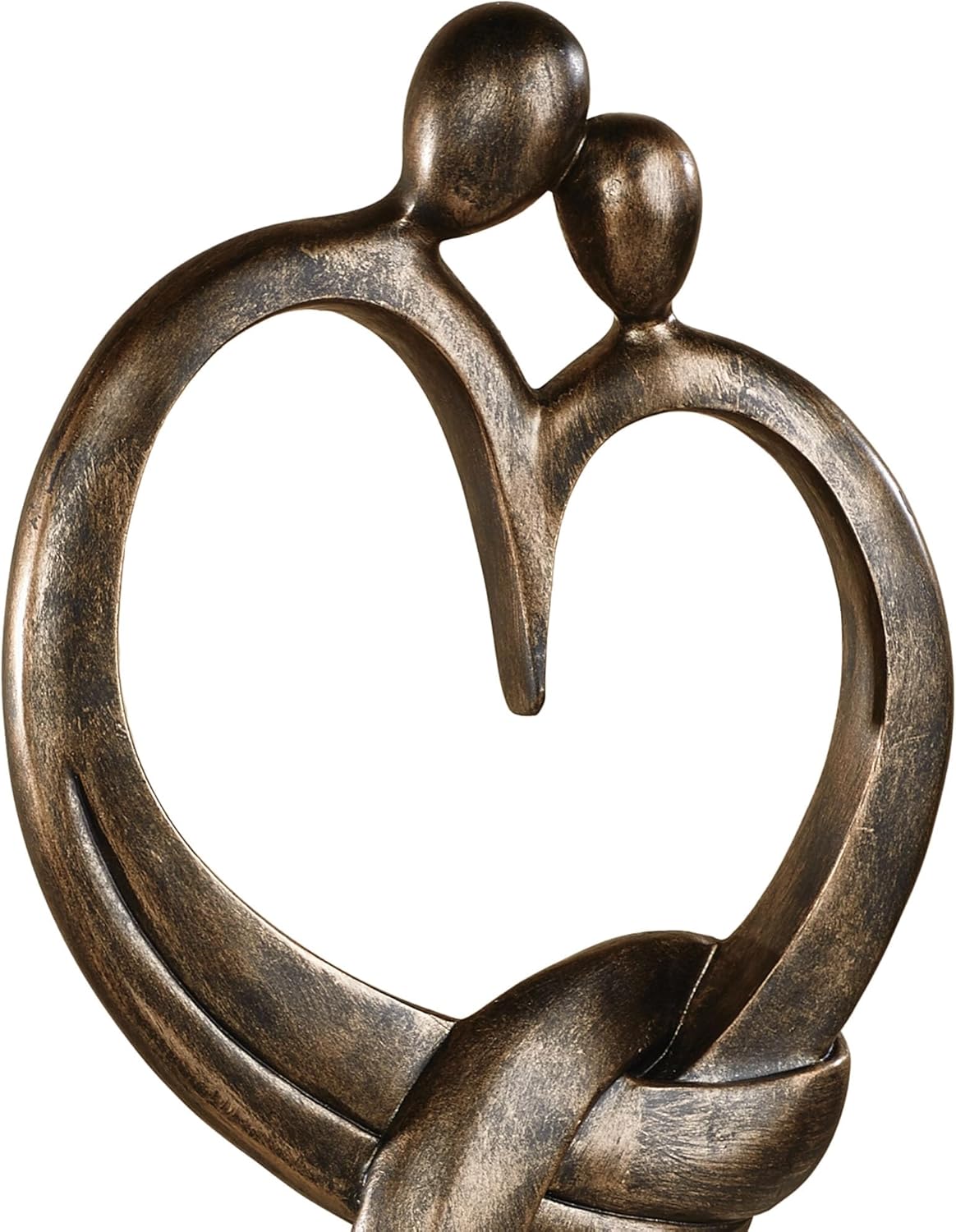 Touch of Class Everlasting Love Sculpture Bronze One Size, Crafted from Resin, Measures 20 inches in Height - Modern Decorative Sculptures for Table, Wedding, Anniversary - Sign of I Love You Statue