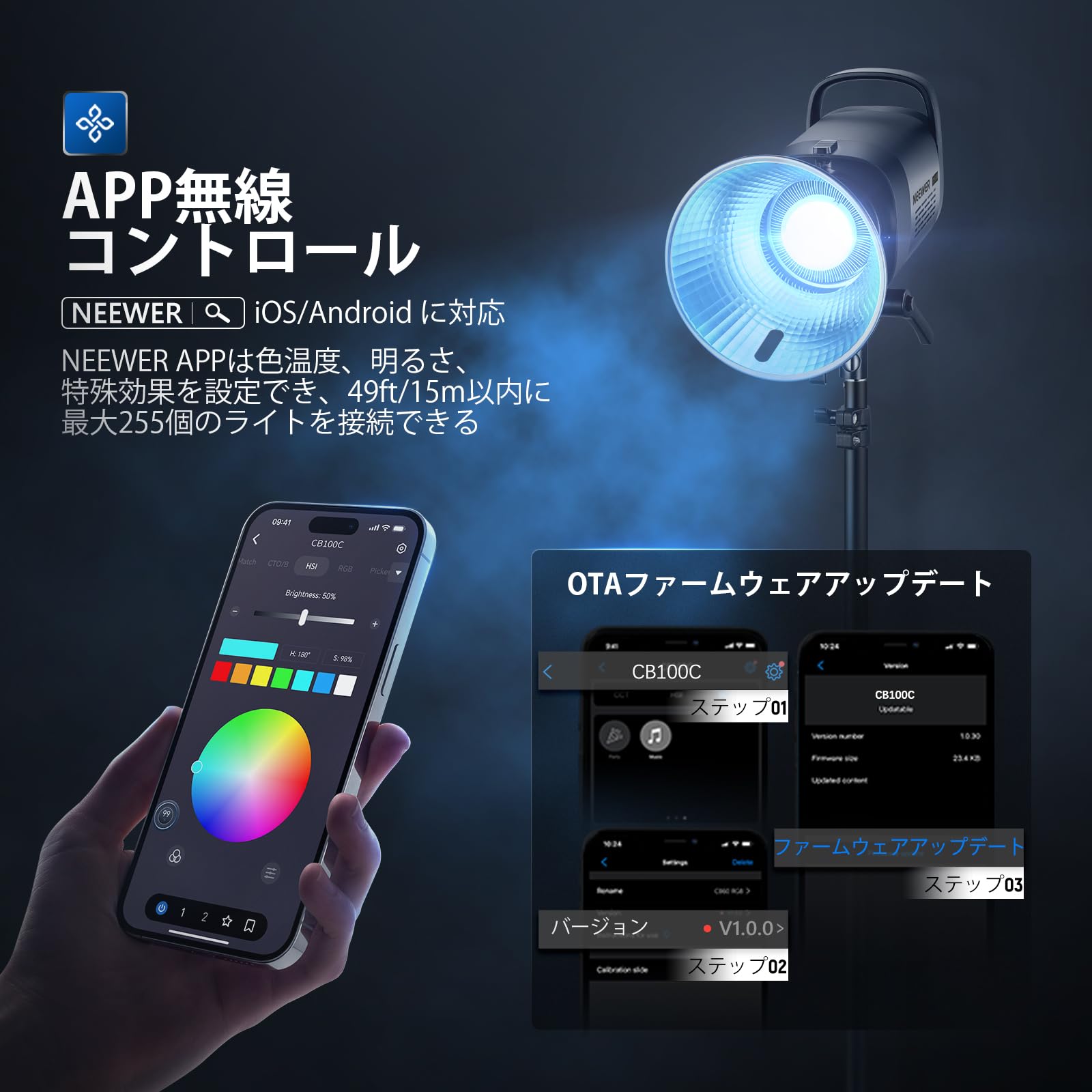 NEEWER CB100 LEDビデオライト 100w NEEWER CB100 LEDビデオライト 100w NEEWER 100W 5600K LED Video