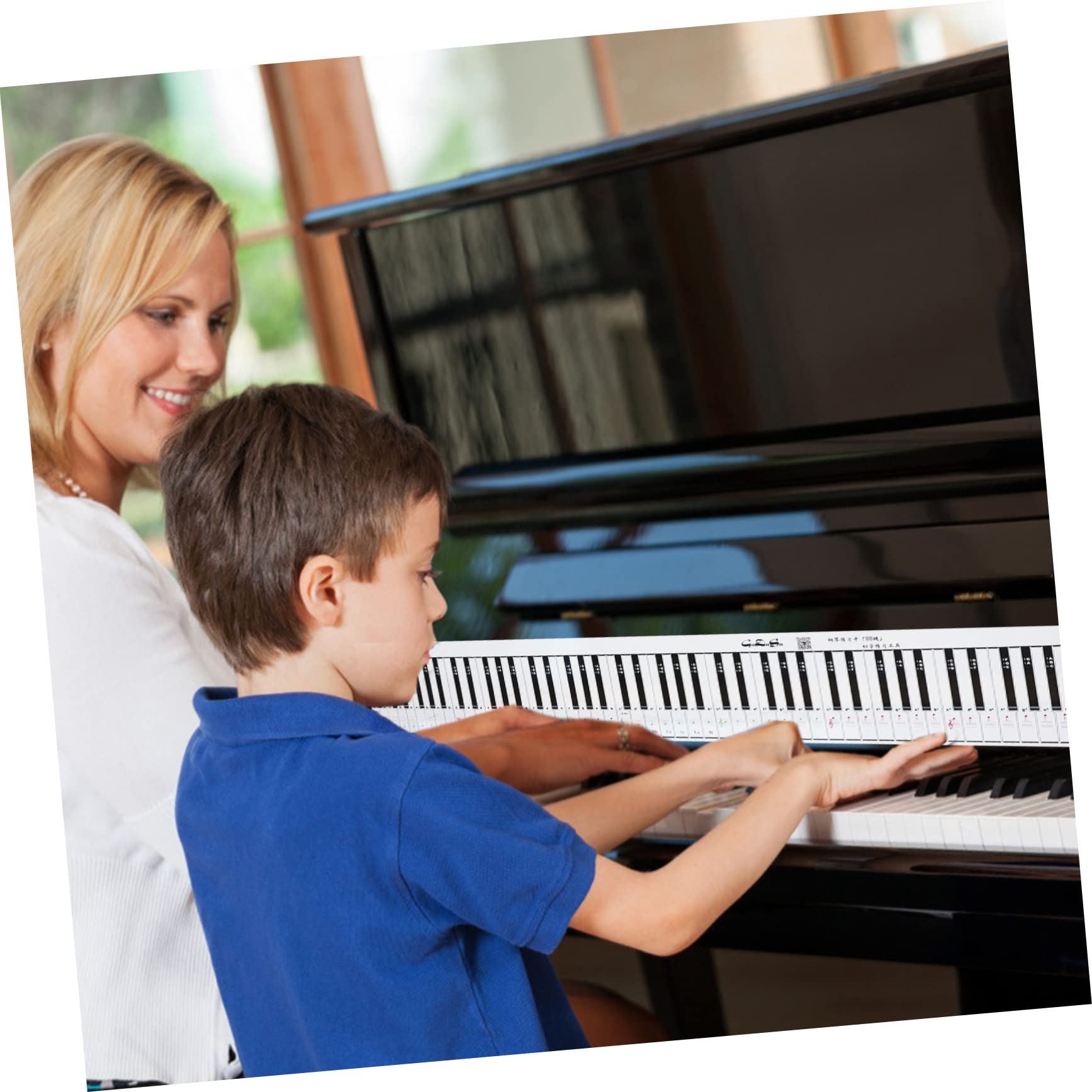 UPKOCH Papier pour Clavier De Piano 88 Touches pour Débutants, Tableau De Notes Imperméable, Simulation Doigt Pliable, Support Apprentissage Piano, Outil Éducatif Portable