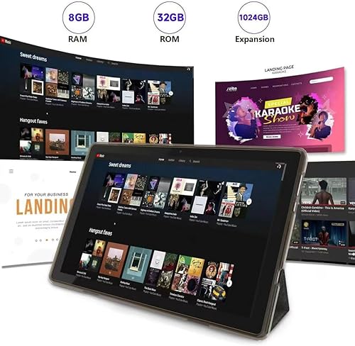 Miniatura 5 de Tableta Android de 10 pulgadas con estuche Stylus Android 15 Tablets 8 GB RAM 32 GB ROM soporte 1 TB expansión 6000 mAh batería 10.1 "IPS HD