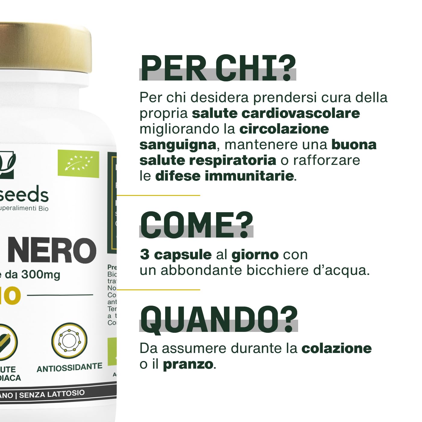 Aglio Nero BIO | Extra Forte, 900mg / Giorno | Contiene S-allilcisteina (SAC), 90 capsule | Cuore, Circolazione Sanguigna, Immunità | Allicina, Integratore di Aglio Capsule | Qualità superiore