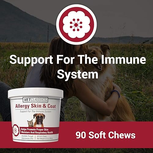 Miniatura 2 de Vet Classics Suplemento para mascotas para perros y gatos, suplemento de salud para mascotas para la humedad de la piel del gato, alergias a perros,