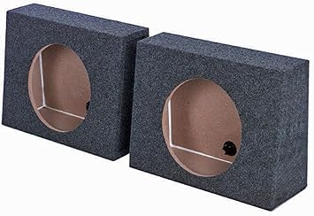 QPower Pack of 2 Single 10-Inch Sealed Subwoofer Boxes, 0.9 Cubic Feet of Airspace Per Box, Solid 5/8-Inch MDF Construction