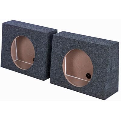 QPower Pack of 2 Single 10-Inch Sealed Subwoofer Boxes, 0.9 Cubic Feet of Airspace Per Box, Solid 5/8-Inch MDF Construction
