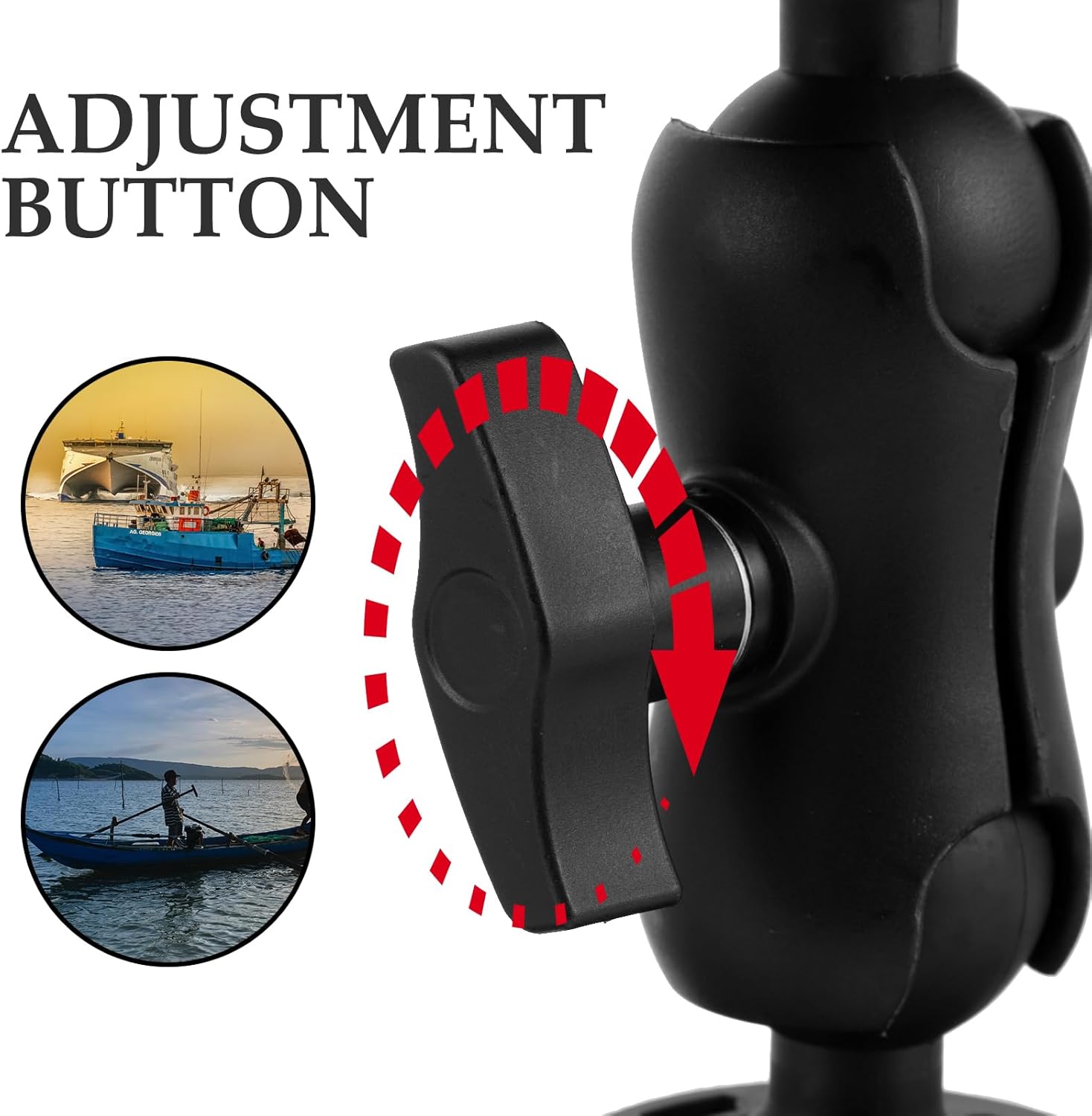 VANZACK 360° Rotation Universal Fish Finder Mount Fish Finder Mount Base Ball-Mount Bracket for Marine, Kayak, Yacht, and Boat Fishing Accessories