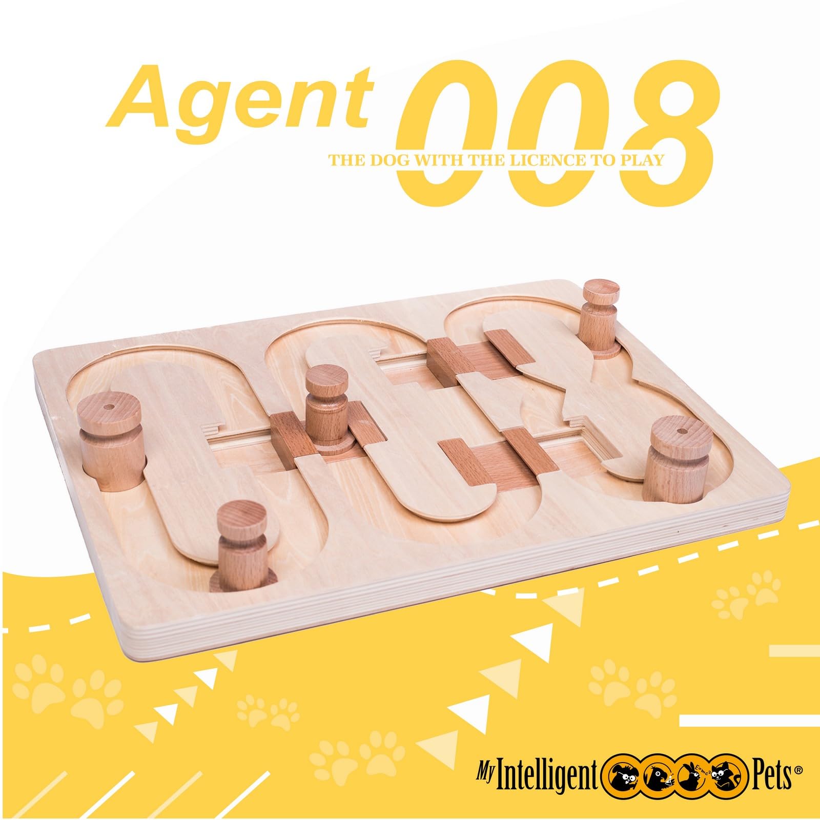 My Intelligent Pets Agent 008 - Juguete Interactivo de Madera para Perros y Gatos