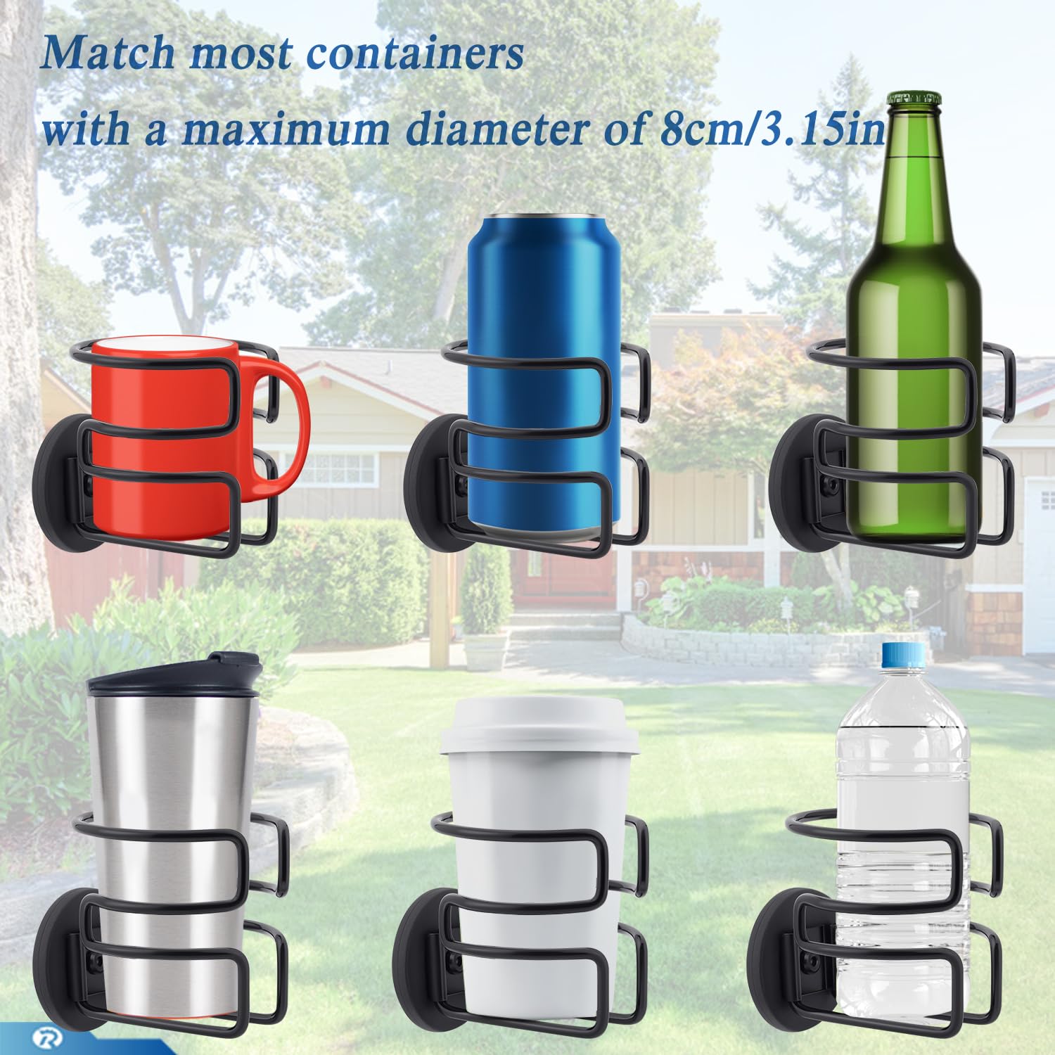 2 soportes magnéticos para tazas, soporte magnético para bebidas para barco, yate, camión, caravana, apartamento, patio, en superficie de metal 2