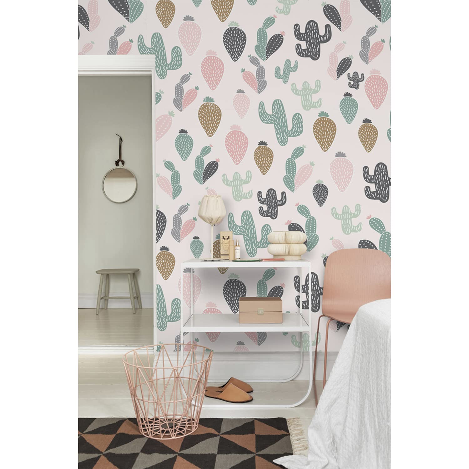 Papier peint mural cactus pastel créez un salon cosy et lumineux