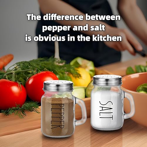 Miniatura 4 de 2 botellas de vidrio para especias de 4 onzas, saleros, botellas de especias para el hogar, salero y pimentero, tarro de condimentos multiusos para
