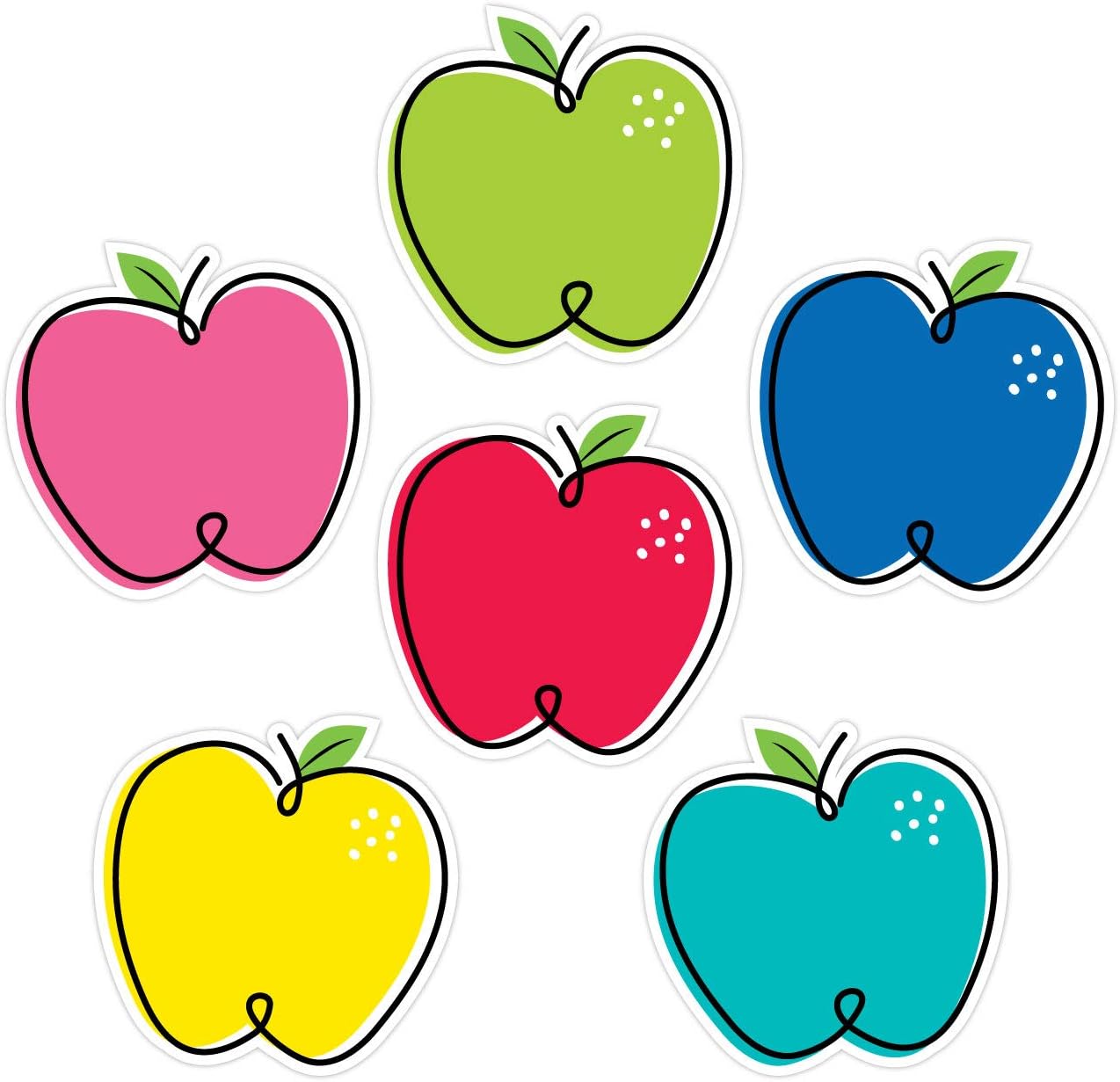 CTP Doodle Apples 6 Cut-Outs (Core Decor) Classroom Decor (10420 Creative Teaching Press)