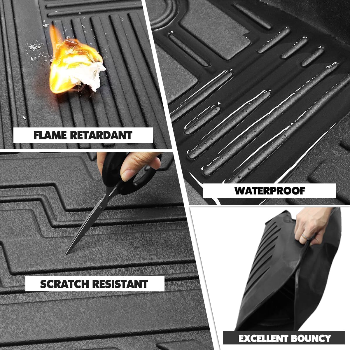 Vanseno for 2022-2025 7 Seats Nissan Pathfinder Kick Mats Backrest Mats Captain Chairs Car Mat Seat Back Covers All Weather TPE Interior Protector for Nissan Pathfinder Accessories (7 Seater)