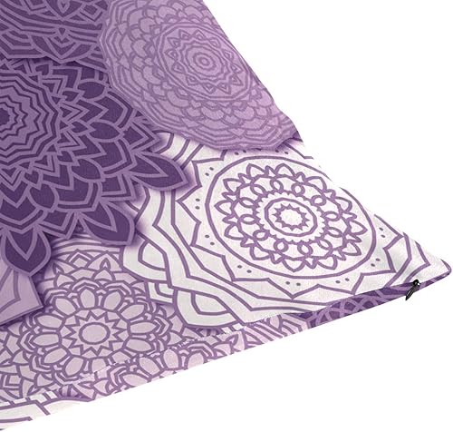 Miniatura 7 de Kigai Funda de cojín cuadrada decorativa de estilo bohemio con mandala morada de 18 x 18 pulgadas, para sofá, dormitorio, hogar