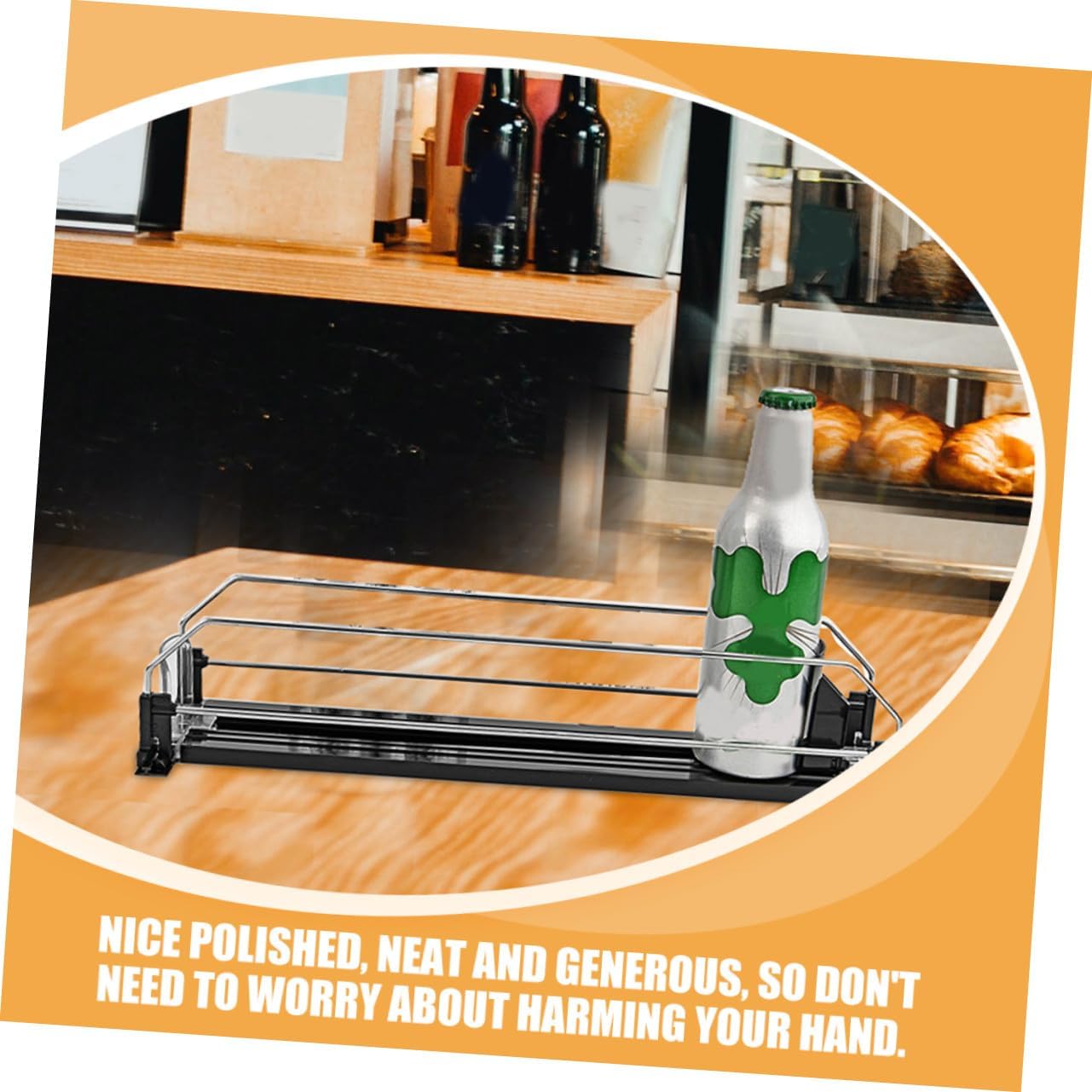 Automatic Pusher Drinks Dispenser Organizer for Refrigerator Smooth Polished Soda Can Holder Easy Install Beverage Storage for Fridge Space-saving and Neat Arrangement