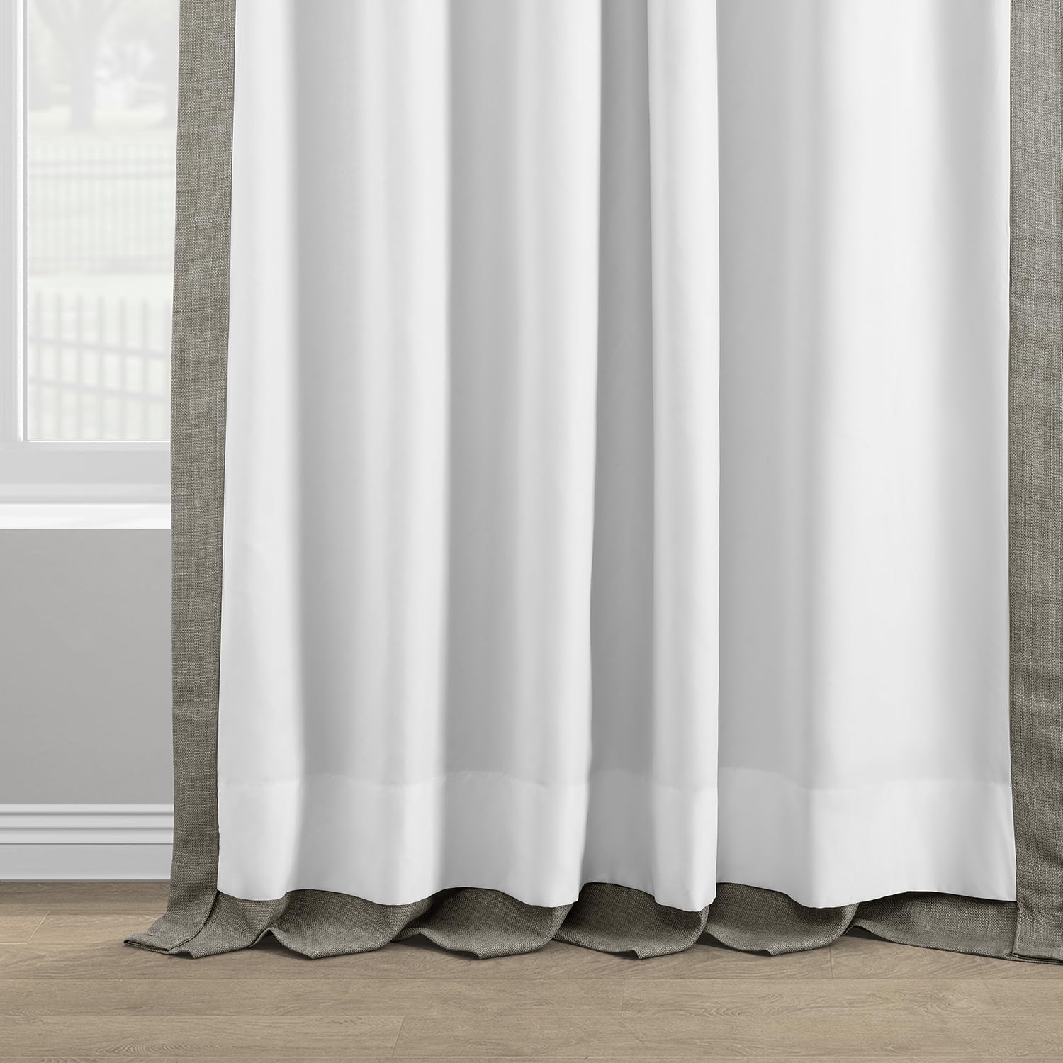 HPD Half Price Drapes Yatak Odası için İtalyan Suni Keten Perdeler 50 X 96 (1 Panel), FLCH-FM20129-96, Boz Kahverengi Gri