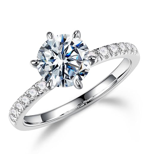 MOOSEA Round Moissanite Ring