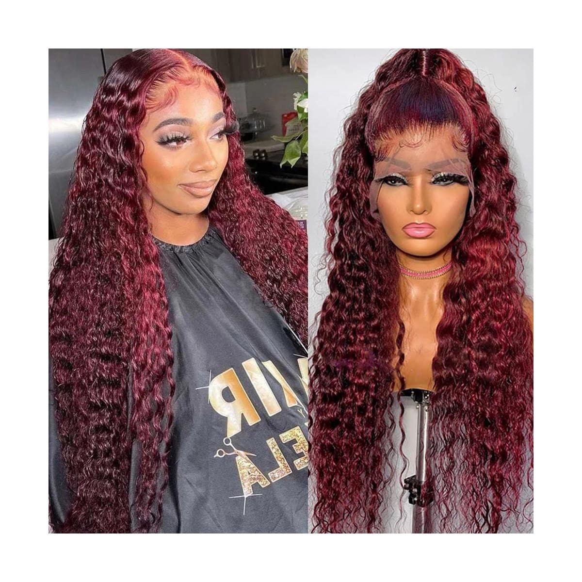 Perruque lace front deep curly pour un volume moelleux au quotidien
