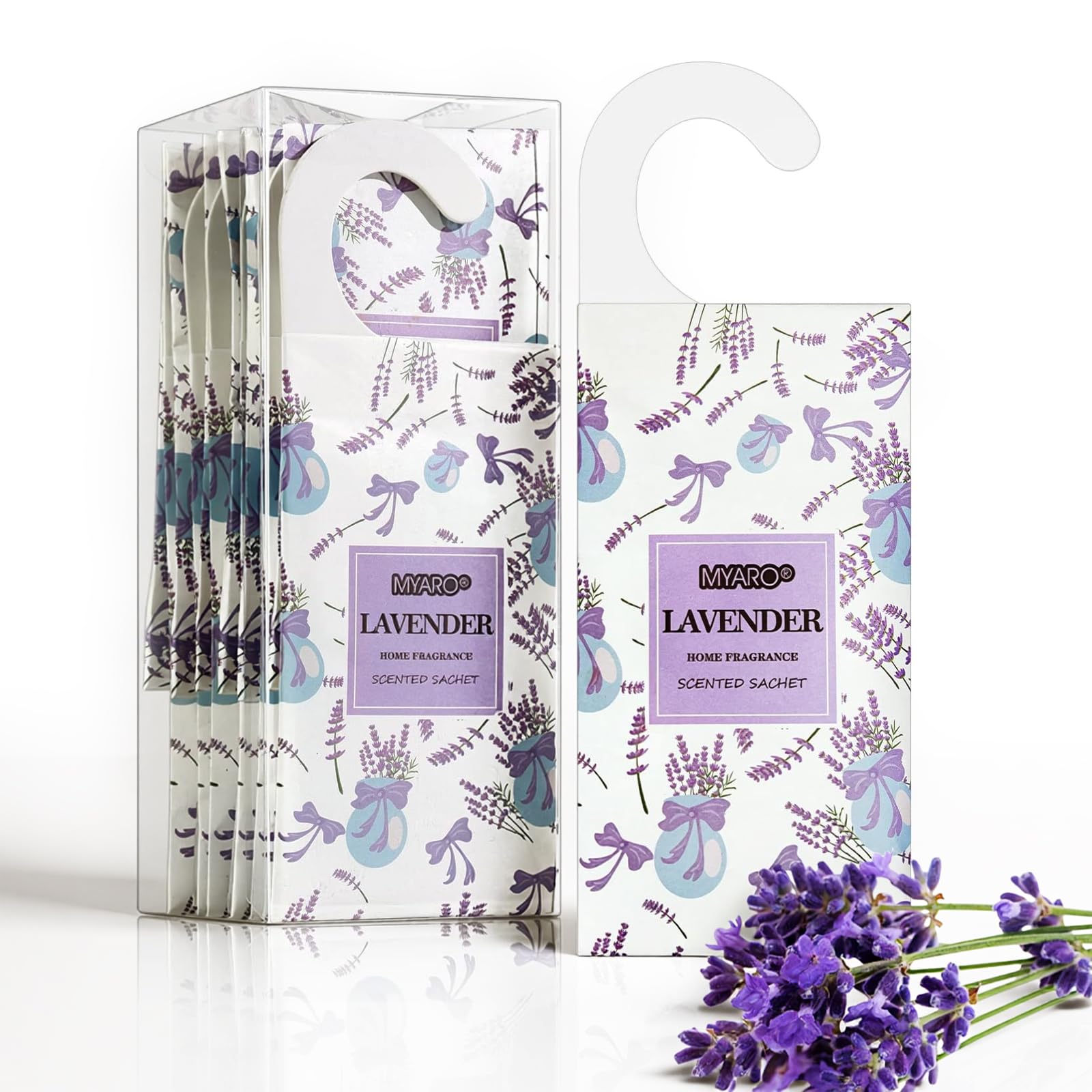 MYARO 12 Packs Lavender Large Scented Sachets for Drawer and Closet, Long-Lasting Hanging Sachet Bags Closet Deodorizer Scented Air Fresheners for Home for Lover