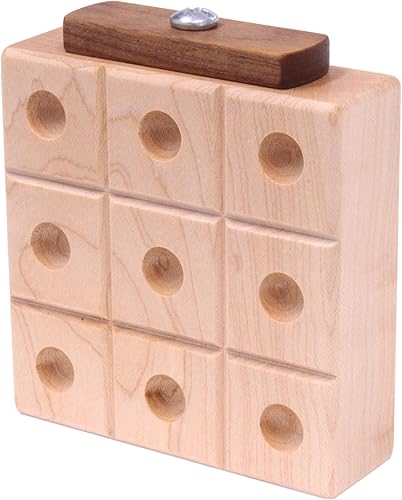 Miniatura 9 de AmishToyBox.com Juego de mármol de madera Tic Tac Toe con almacenamiento integrado para canicas (tabla de roble con tapa de cereza)