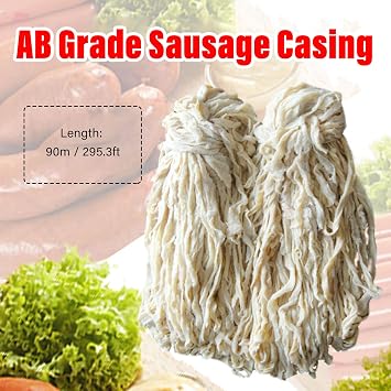 Salted Sheep Sausage Casing, 90m Length for Delicious Homemade Sausages in Home Kitchen