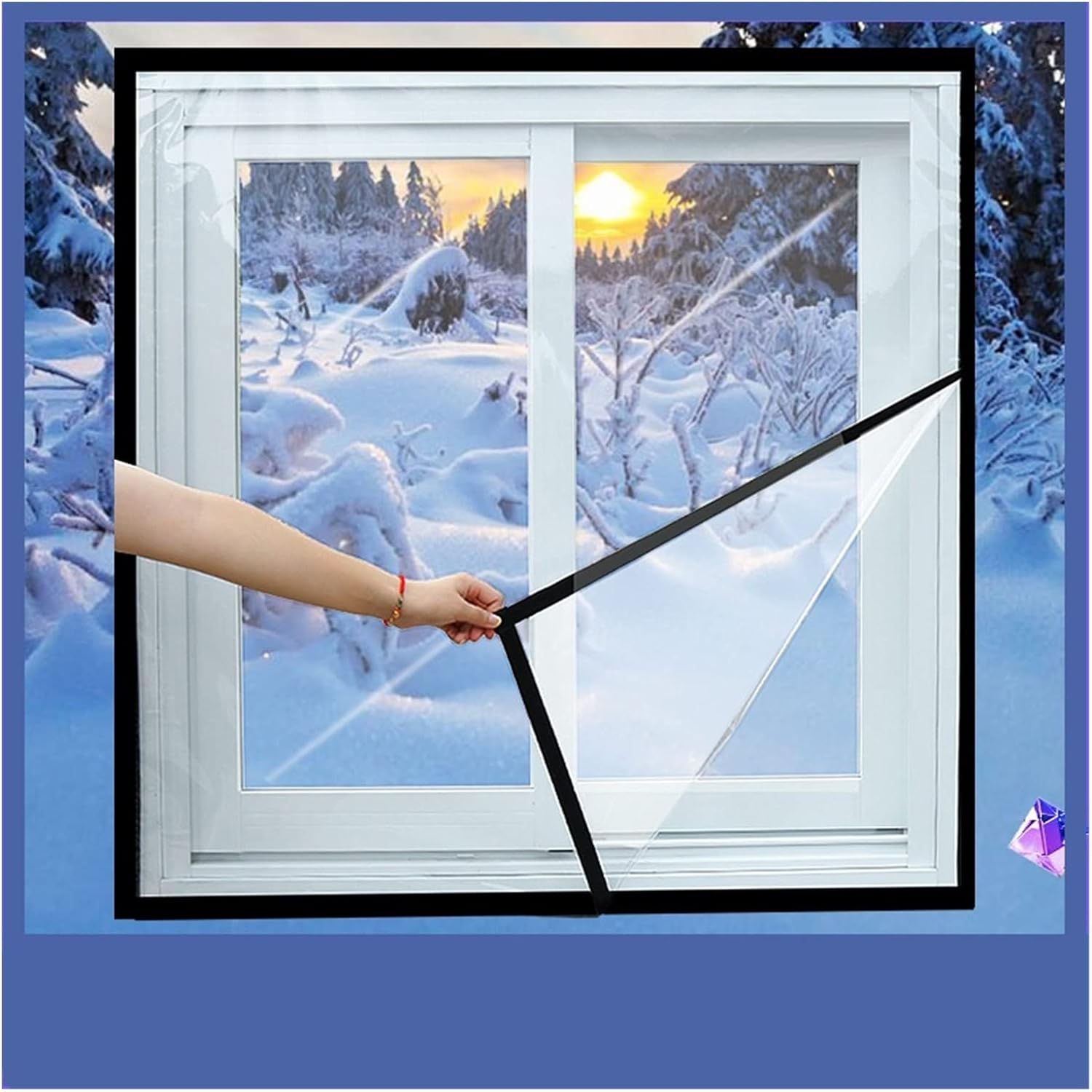Window Insulation Screen Adjustable TPU Window Film Transparent Soft Glass Film For Window Warm