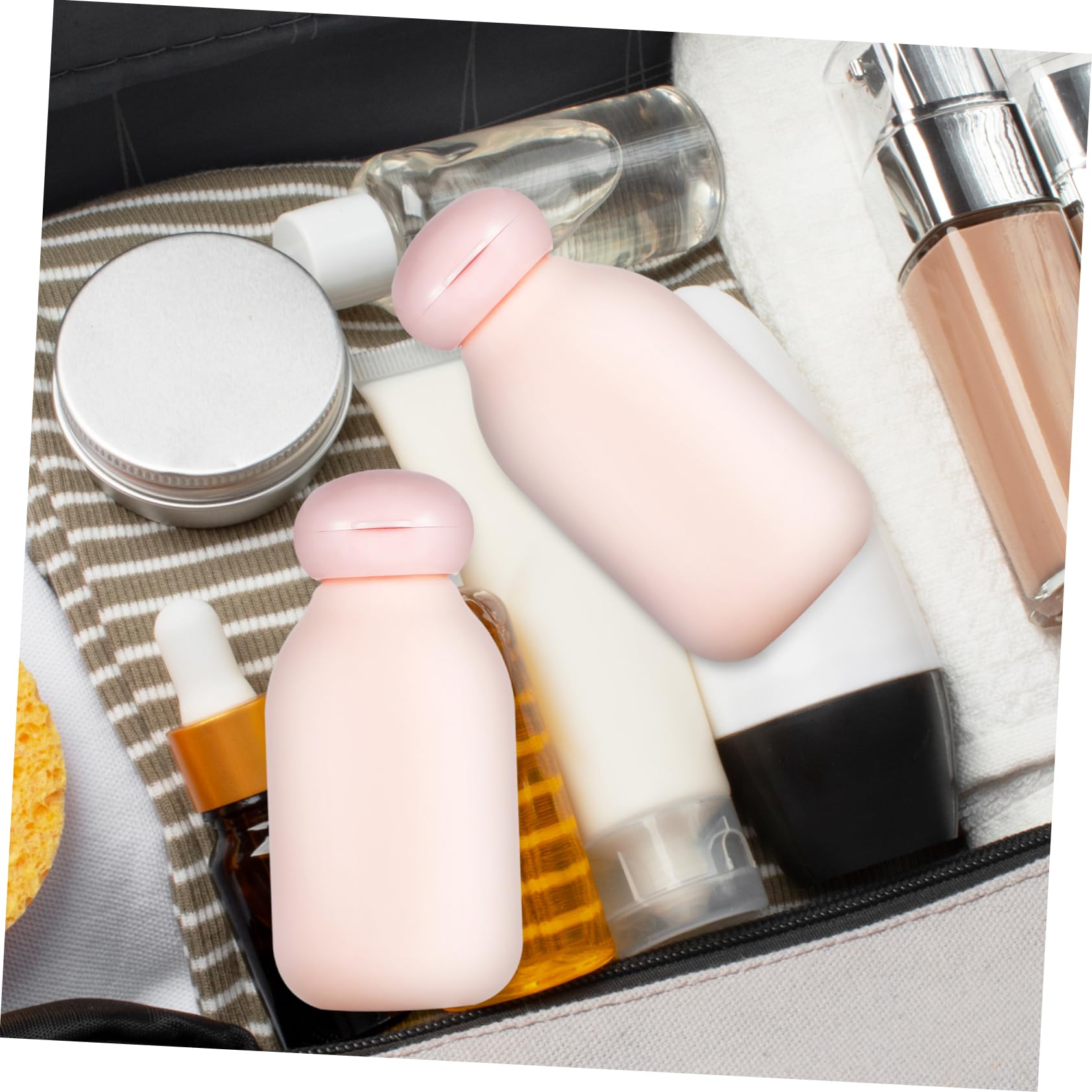 FOMIYES Set Di 4 Flaconi Da Viaggio Per Articoli Da Toeletta Flaconi Portatili Per Shampoo Lozione Bagnoschiuma Bocca Larga A Prova Di Perdite Per Viaggi A Casa 4 Pezzi*4