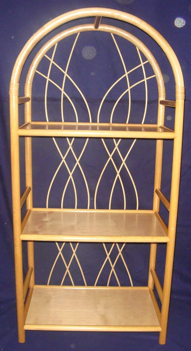 'RAMIN Rattan Shelving Unit Made in Germany Honey Round Arch