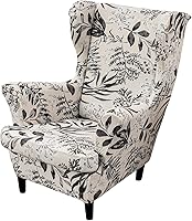 Vista 39 de Eco-Ancheng Funda para silla Wingback, 2 piezas, respaldo de ala, fundas de elastano para sillón con respaldo de ala, fundas para sillón con parte