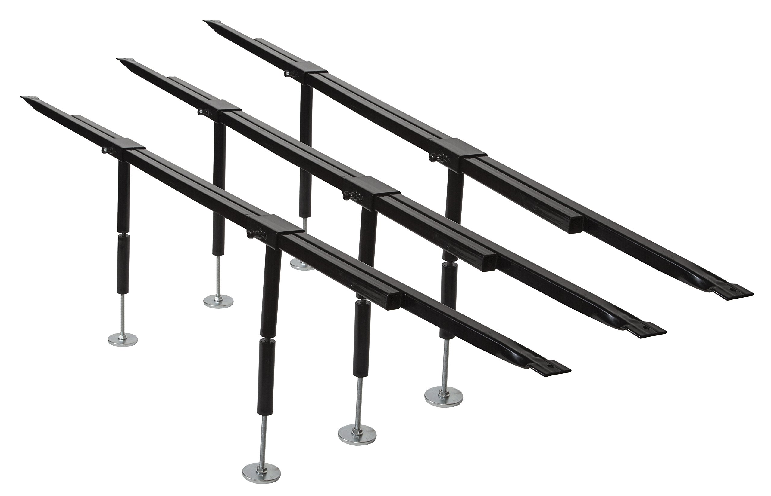 Universal Bed Slats Center Support System with Adjustable Steel Cross Rails with 6 Verticle Support Legs