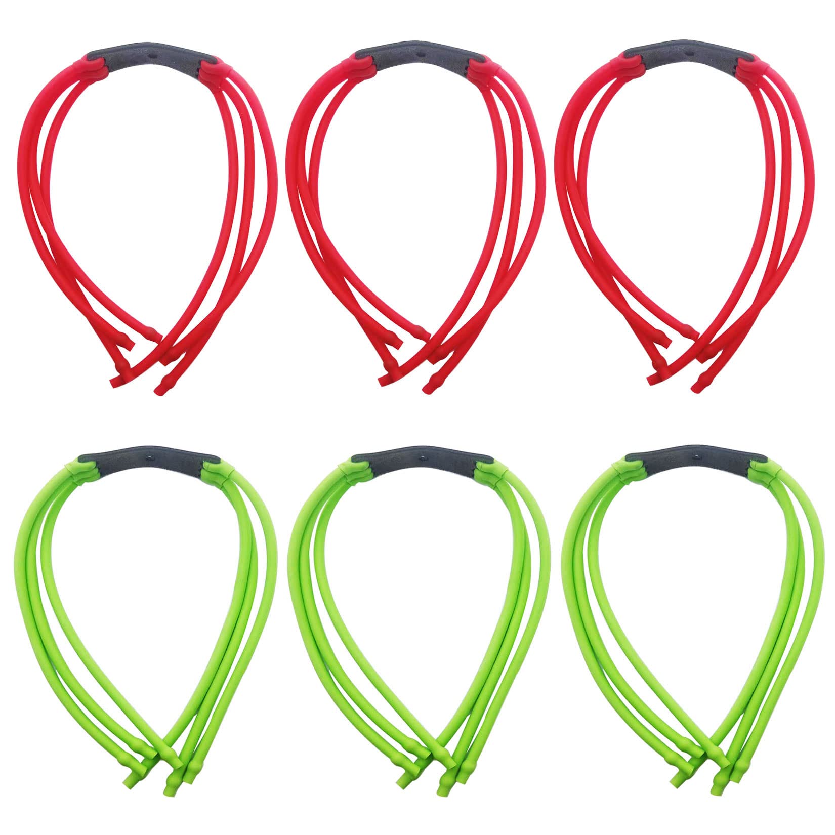 Elastic Rubber Tubular Bands in 3-Tube Design, 6 Pieces Slingshot Replacement Band Sets Heavy Pull Slingshot Bands Slingshot Replacement Tubing Sling Shot Tube