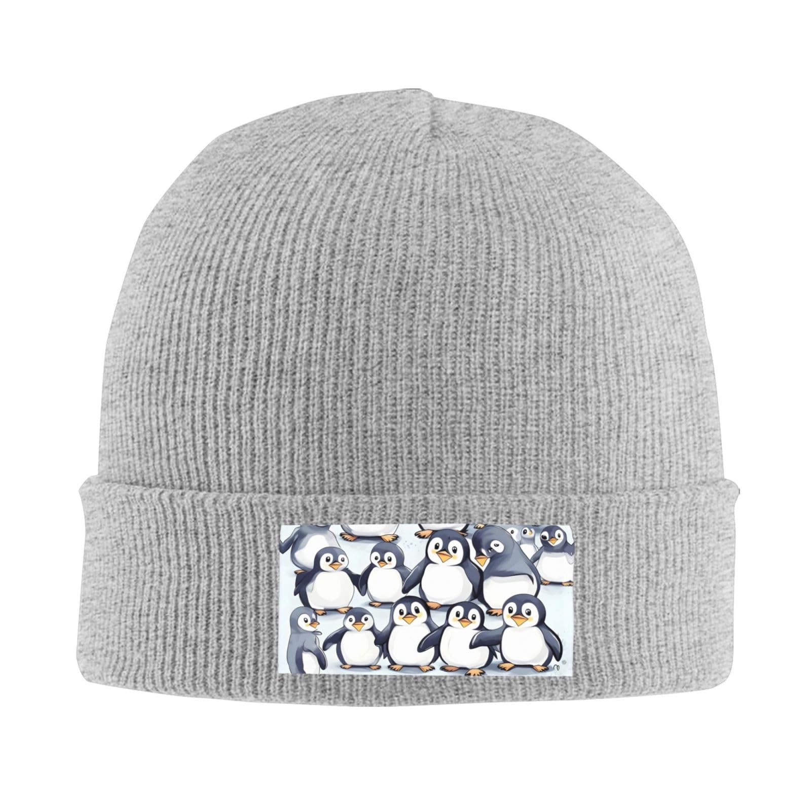 Many Cute Baby Penguins Sketch Classic Warm Winter Hats Fashion Knitted Cap Daily Beanie Hat Unisex,Light Running Cap,Modern,Snug