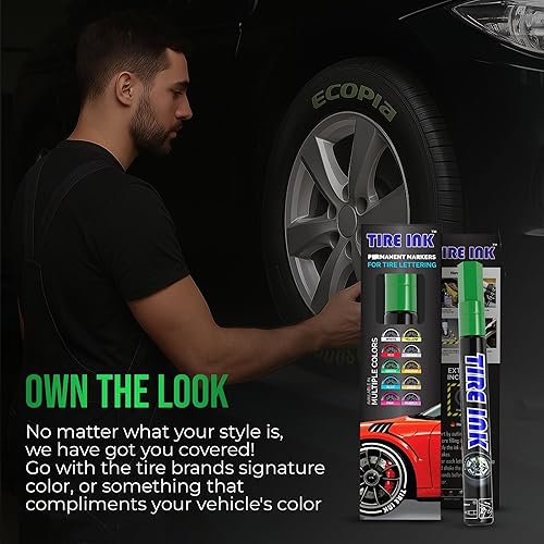 Miniatura 21 de Bolígrafo de pintura de neumáticos de color morado, bolígrafos de pintura permanente impermeables para letras de rueda de automóvil, seguro