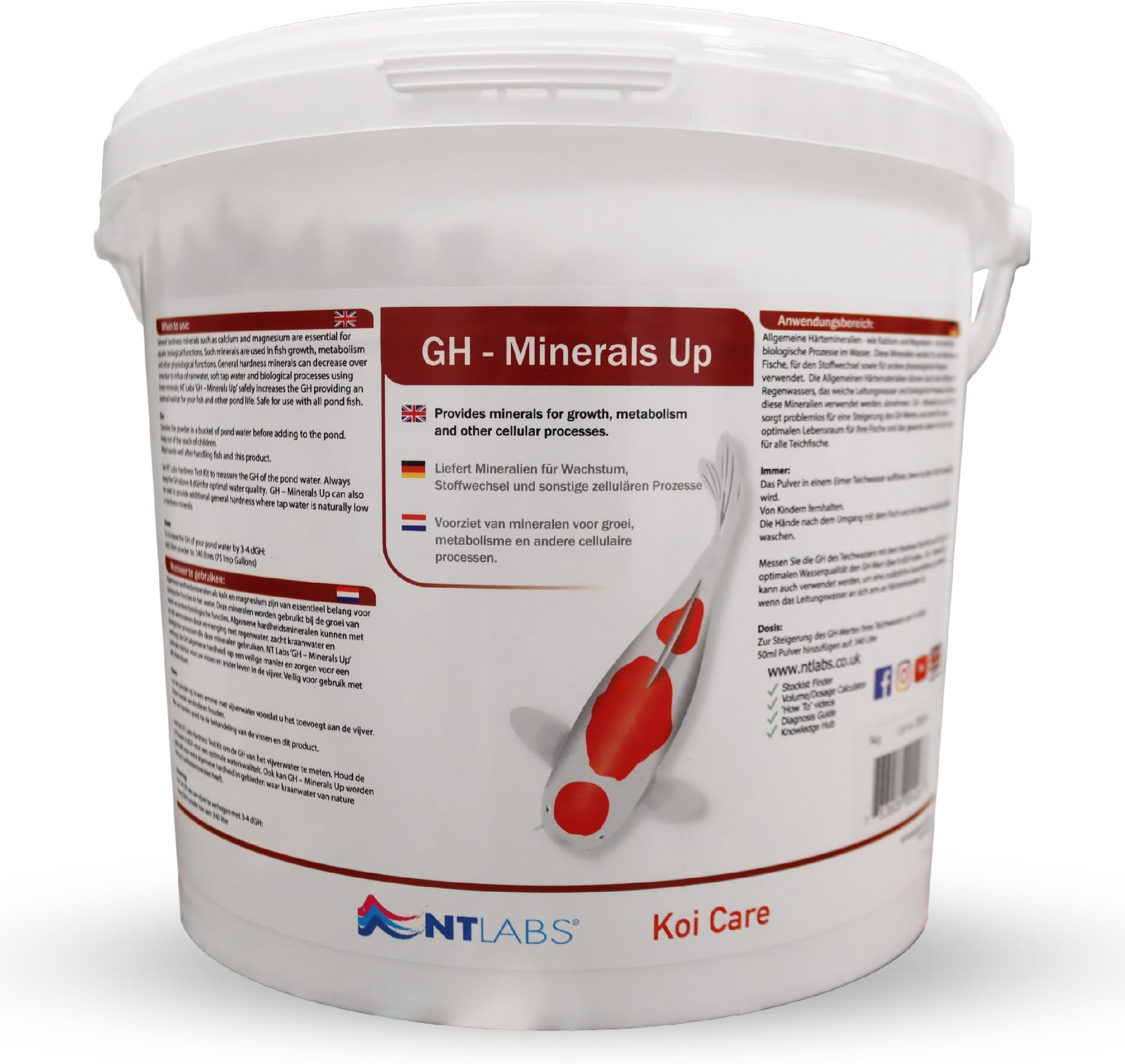 NT Labs Koi Care GH Minerals Up, Increases General Hardness of Pond Water, Maintains Pond Water Quality, Provides the Optimal Habitat for Your Fish and Other Pond Life, 5kg